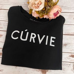 Curvie Girl Black Slouchy Pullover Sweatshirt 3X